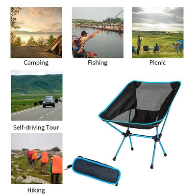 Detachable Portable Folding Moon Chair Outdoor Camping Chairs Beach Fishing Chair Ultralight Travel Hiking Picnic Seat Tools - Goods Direct