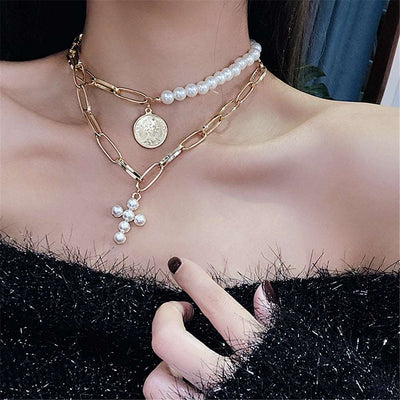 Elegant Big White Imitation Pearl Choker Necklace  Clavicle Chain Fashion Necklace For Women Wedding Jewelry Collar 2021 New - Goods Direct
