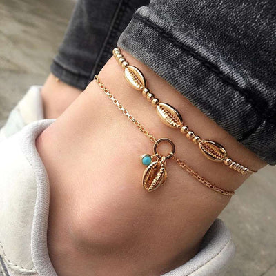 Female Bohemian Shell Heart Summer Anklets For Women Tortoise Ankle Bracelets Girls Barefoot on Leg Chain Jewelry Gift - Goods Direct