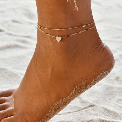 Female Bohemian Shell Heart Summer Anklets For Women Tortoise Ankle Bracelets Girls Barefoot on Leg Chain Jewelry Gift - Goods Direct