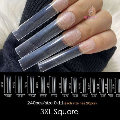 Clear Stiletto Full Cover Gel Nails Extension