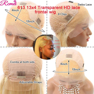 Blonde HD Human Brazilian Hair Transparent Lace Front Wig
