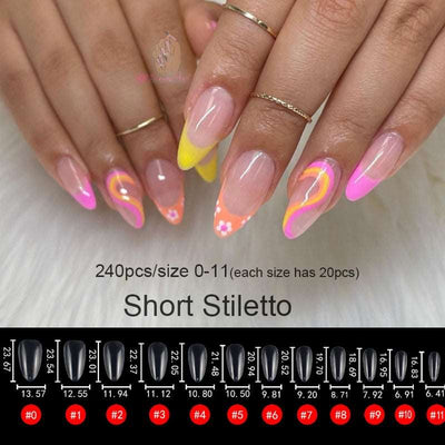 Clear Stiletto Full Cover Gel Nails Extension