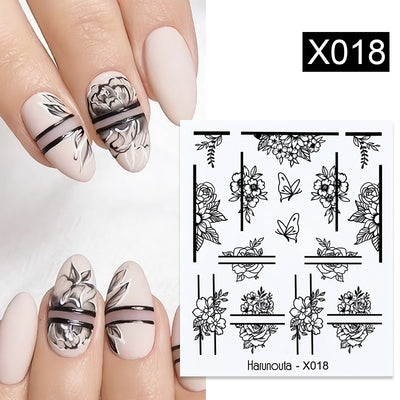 Lavender Spring Flower Leaves Water Decals Nail Art