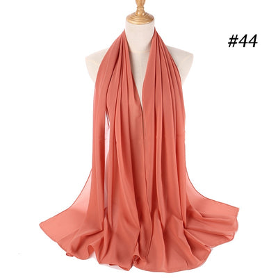 Plain Color Chiffon Scarf Hijab