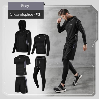 Men's 5-Piece Fitness Compression Suit - Goods Direct