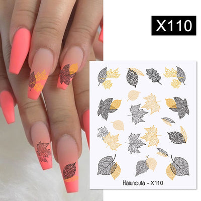 Lavender Spring Flower Leaves Water Decals Nail Art