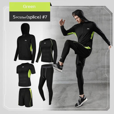 Men's 5-Piece Fitness Compression Suit - Goods Direct