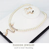 Women Pearl Rhinestone Necklace Earrings Jewelry Set - Goods Direct