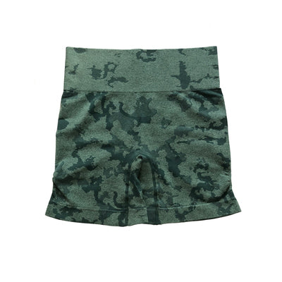 Women Adapt Camo Seamless Shorts High Waist Booty Gym Shorts Workout Short Fitness Ribbed Waisted Running Short Athletic Clothes - Goods Direct