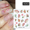 Lavender Spring Flower Leaves Water Decals Nail Art