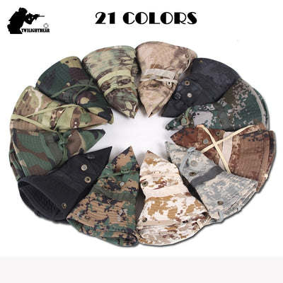 US Army Camouflage BOONIE HAT Thicken Military Tactical Cap Hunting Hiking Climbing Camping MULTICAM HAT 20 Color KA056 - Goods Direct