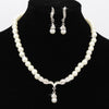 Women Pearl Rhinestone Necklace Earrings Jewelry Set - Goods Direct