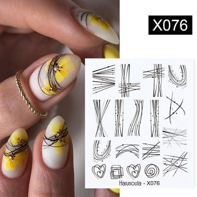 Lavender Spring Flower Leaves Water Decals Nail Art