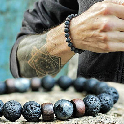 Volcanic Lava Stone Beads Bracelet - Goods Direct