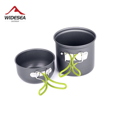 Widesea Ultralight Camping Cooking Utensils Outdoor Tableware Pot Set Hiking Picnic Travel Tourist Dishes Supplies Equipment - Goods Direct