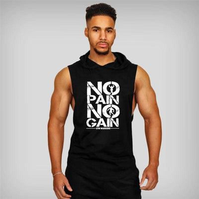 Men's Sleeveless Hooded Tank Top For Bodybuilding - Goods Direct