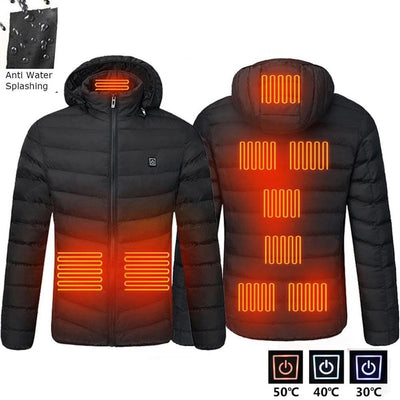 Winter Warm USB Hooded Heating Jackets Smart Thermostat - Goods Direct