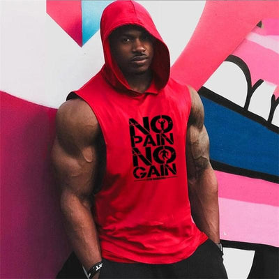 Men's Sleeveless Hooded Tank Top For Bodybuilding - Goods Direct