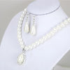 Women Pearl Rhinestone Necklace Earrings Jewelry Set - Goods Direct