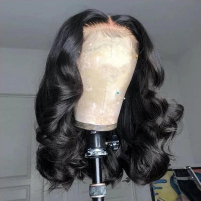 Body Wave Short Bob Wigs Human Hair 13x4 Bob Wig Lace Front Human Hair Wigs For Black Women Body Wave Frontal Wig Preplucked 180