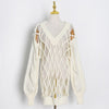 TWOTWINSTYLE Sexy White Hollow Out Knitted Tops For Women