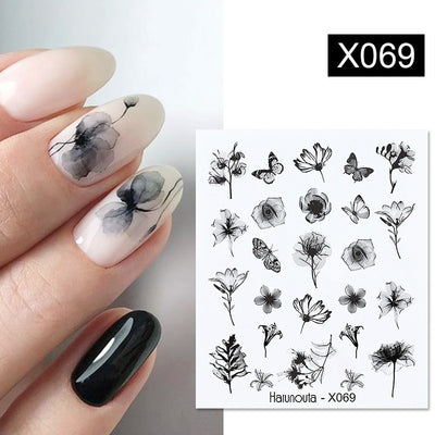 Lavender Spring Flower Leaves Water Decals Nail Art