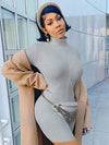 Women’s Ribbed Turtleneck Sports Wear Casual Jumpsuit - Goods Direct