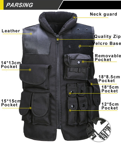 High Quality Tactical Vest Black Mens Military Hunting Vest Field Battle Airsoft Molle Waistcoat Combat Assault Plate Carrier - Goods Direct