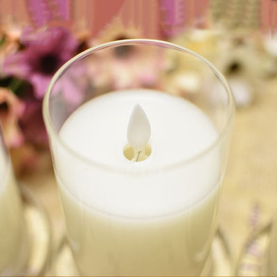 LED Electronic Candle Flameless Battery Operated Glass Tealight Night Lights for Home Decor