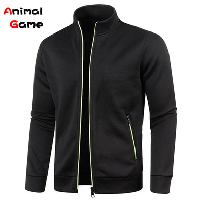 Men Sweatshirt Zipper Stand Collar Pullover Fleece