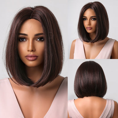 Straight Synthetic Bob Wig w/ Bangs - Goods Direct