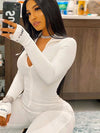 Women’s Ribbed Turtleneck Sports Wear Casual Jumpsuit - Goods Direct