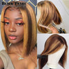 Ginger Colored Short Bob Lace Front Human Hair Wig - Goods Direct